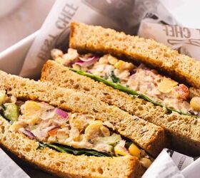 easy tuna chickpea salad sandwich recipe protein packed lunch, Quick and healthy tuna chickpea sandwich perfect for lunch or meal prep