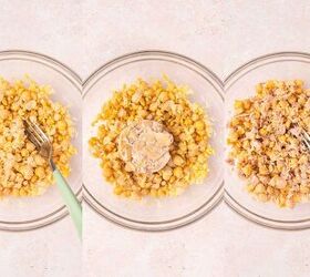 easy tuna chickpea salad sandwich recipe protein packed lunch, Lightly mashing chickpeas in a bowl and mixing with flaked tuna for tuna chickpea salad