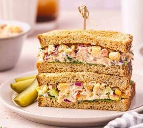 easy tuna chickpea salad sandwich recipe protein packed lunch, Protein rich tuna chickpea salad sandwich served as an easy lunch