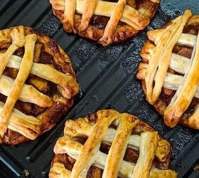 golden flaky apple pie with puff pastry