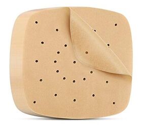 Beasea Perforated Parchment Paper, 200pcs 7 Inch Air Fryer Unbleached Filter Paper Square Disposable Bamboo Steamer Basket Papers