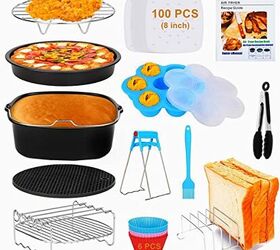 Square Air Fryer Accessories, 8 Inch XL Deep Fryer Accessories Compatible with Philips Cosori Ninja Gowise Gourmia Chefman Comfee Air Fryer, Fit 3.6QT-6.8QT Square Air Fryer