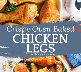 crispy baked chicken legs oven baked chicken leg recipe, Crispy Oven Baked Chicken Legs Pin with text overlay