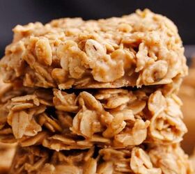 classic strawberry pretzel salad creamy crunchy, No Bake Peanut Butter Cookies stacked up close