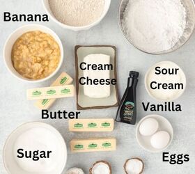 banana cake made with fresh milled flour, List of ingredients for Banana Cake