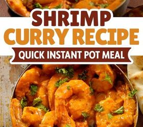 curry shrimp instant pot shrimp curry recipe, Shrimp Curry Pin with text overlay
