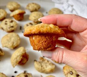 mini banana bread muffins with a life changing hack, hand holding Mini Banana Bread Muffins