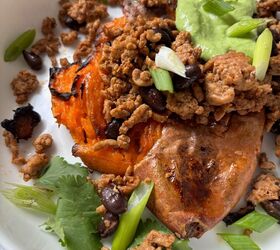 Smashed and Loaded Sweet Potatoes With Creamy Green Sauce
