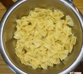 viral crispy pasta salad easy crispy pasta salad recipe, Cooked bowtie pasta in a bowl