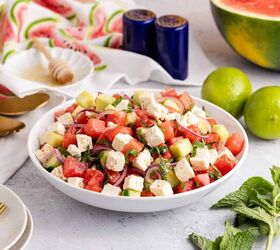 Watermelon Cucumber Salad With Honey Lime Dressing (Easy Summer Salad)