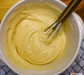 dot cakes easy viral mini dot cake recipe, Cake batter in a mixing bowl with a whisk