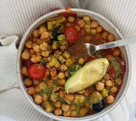Chickpeas With Cherry Tomato, Celery, Olives & Avocado