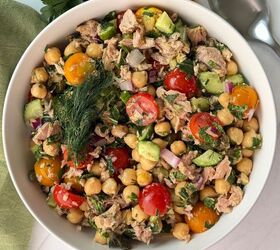 Mediterranean Chickpea Tuna Salad (No Mayo)