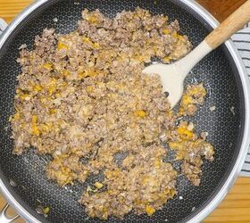 big mac casserole easy big mac casserole recipe, Cooked ground beef and onion with cream cheese and shredded cheese mixed in