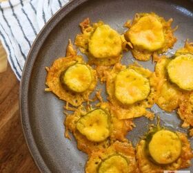 Two Ingredient Fried Pickles | Baked Cheddar Pickle Crisps Recipe