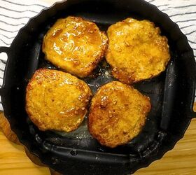 chicken teriyaki burgers air fryer chicken teriyaki burger recipe, Cooked chicken teriyaki burger patties coated in teriyaki sauce in an air fryer basket