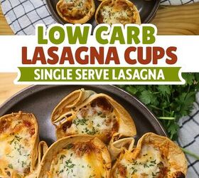 low carb lasagna cups easy keto lasagna cups recipe, Low Carb Lasagna Cups Pin with text overlay