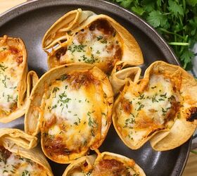 low carb lasagna cups easy keto lasagna cups recipe, Close up image of Low Carb Lasagna cups on a plate with greenery in the background