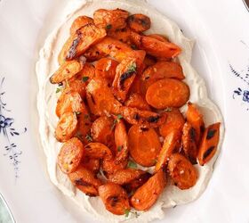 sweet spicy roasted carrots and whipped tofu