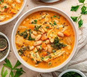 Chicken and White Bean Soup With Braised, Shredded Thighs