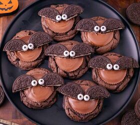 Oreo Bat Cookies Made With Cake Mix and Reese's Cups