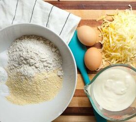 jalapeno cornbread poppers, Cornbread ingredients measured out