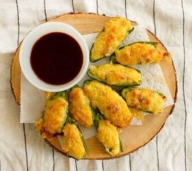 jalapeno cornbread poppers, Baked Cornbread Poppers on platter with BBQ sauce