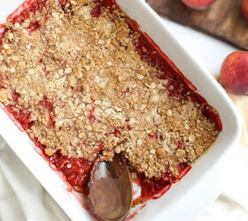 With bubbly fruit and a sweet crumb topping, this strawberry peach crisp is easy to make and hard to resist