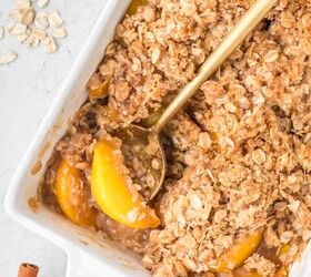 Easy peach crisps like this one are one of our favorite things about summer!