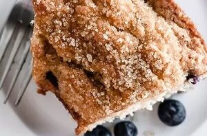 This cozy blueberry muffin cake is the perfect back-to-school breakfast or afternoon snack