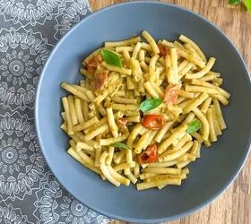 Richer with just one additional ingredient—pesto pasta with a creamy twist