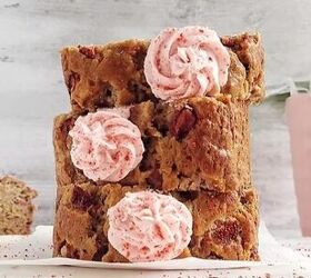 Banana bread that takes moistness to the extreme, with an extra punch of strawberry flavor